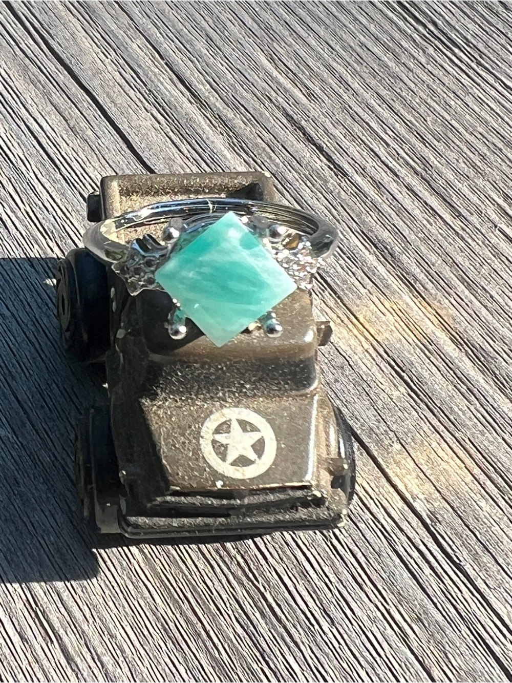 Grandidierite set in Sterling Silver Adjustable Ring
